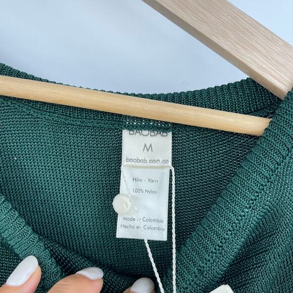 Baobab | NWT Kairi Maxi Dress Cucumber Emerald Green One Shoulder Knit M - Picture 8 of 15